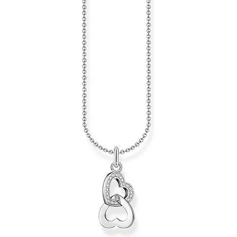 Collier Thomas Sabo en argent 925 avec zircone cubique, forme de cœur.