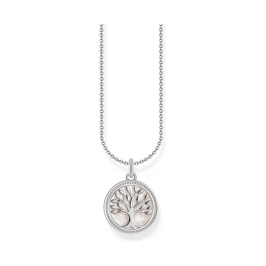 Thomas Sabo Kette Charming, Lebensbaum, Damen, 925er Silber, Emaille, silber