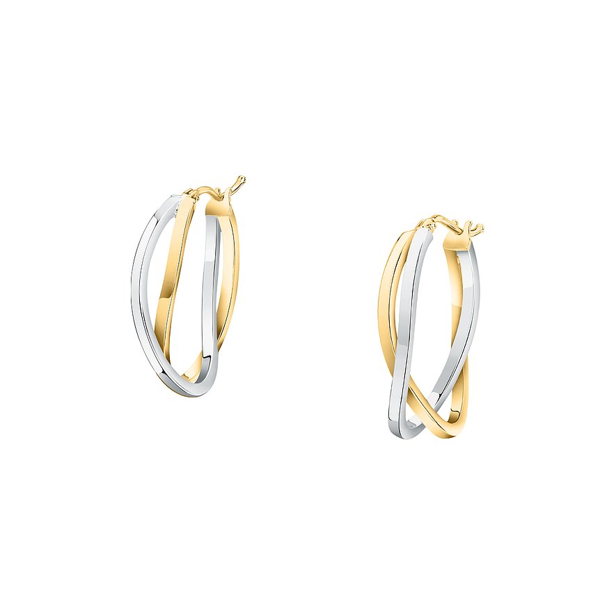 CHRIST Creolen, Damen, 375er Gelbgold, 375er Weißgold, bicolor