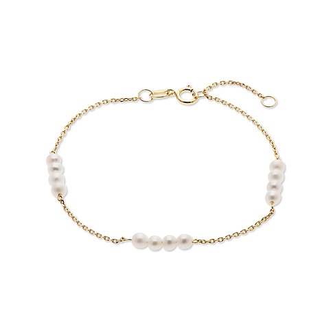 CHRIST Armband aus 585 Gelbgold mit Perlen.