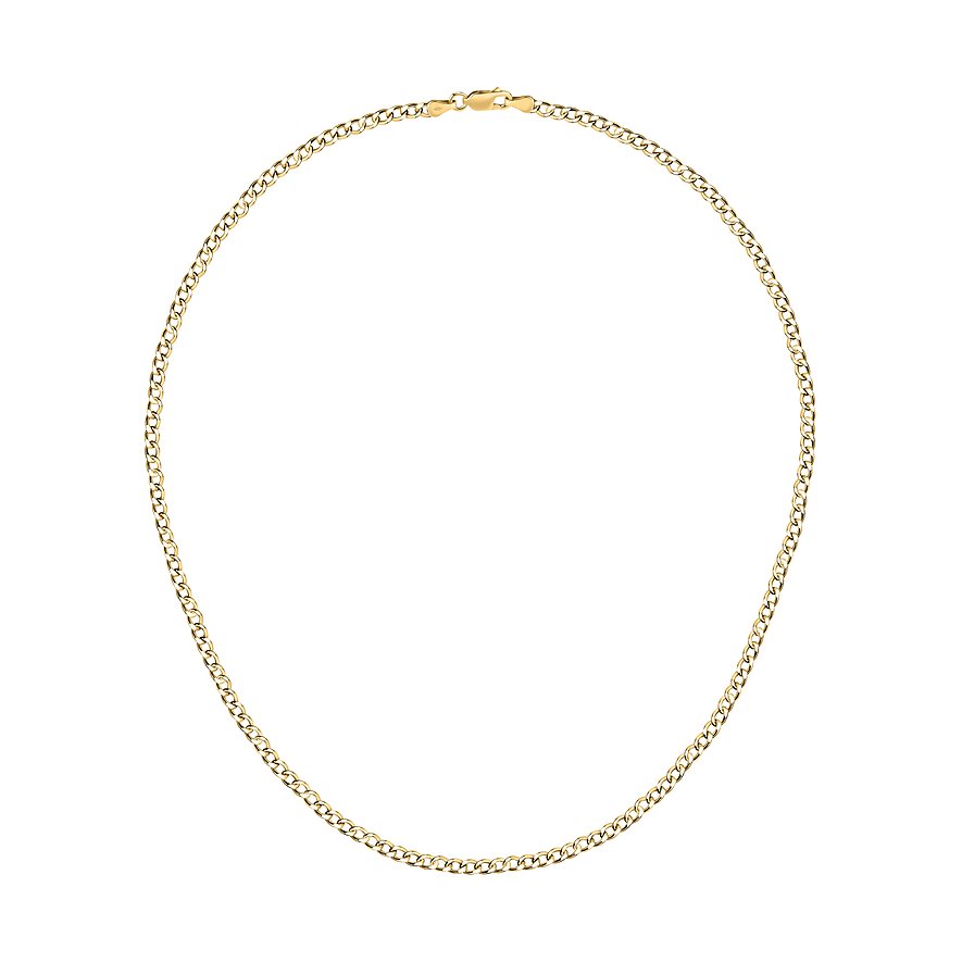 CHRIST ketting van 375 geelgoud, een dunne, glanzende slangenketting met doosslot.