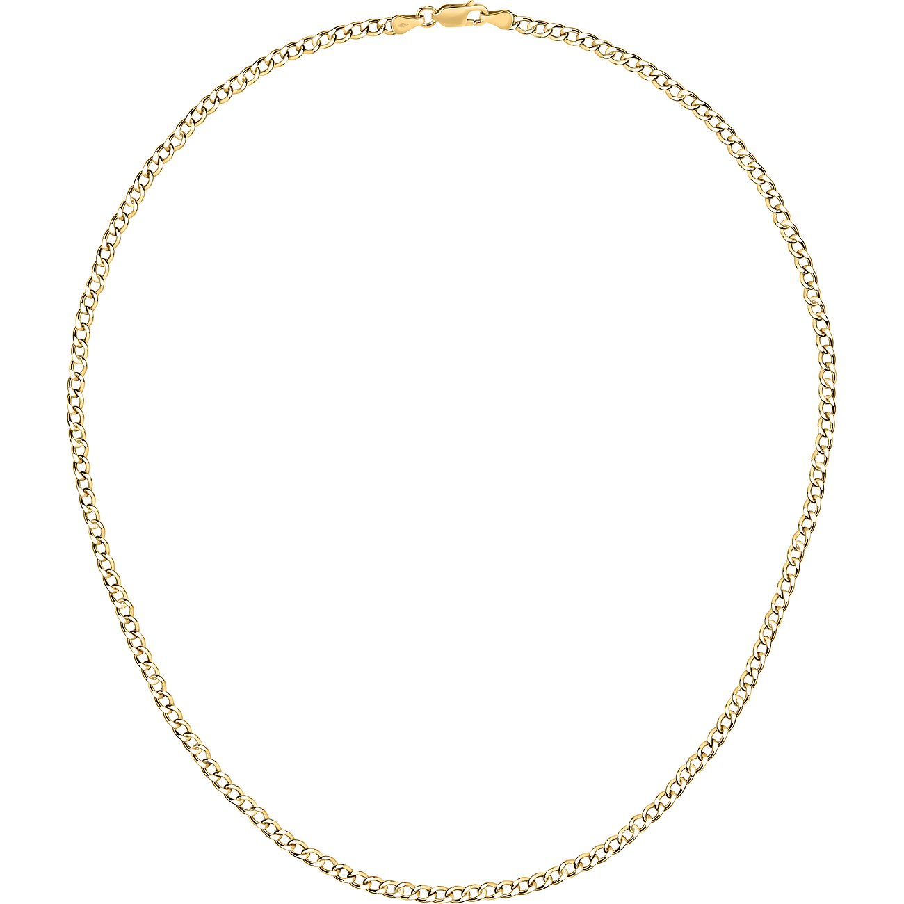 CHRIST ketting van 375 geelgoud, een dunne, glanzende slangenketting met doosslot.