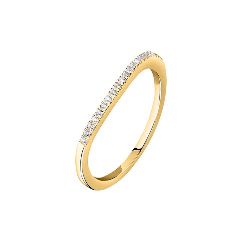 Live Diamond Ring aus 375 Gelbgold mit Diamanten, schmal.