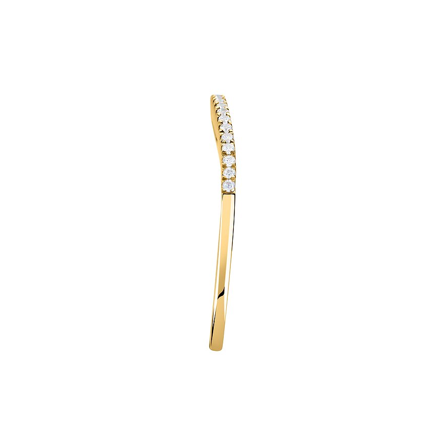 Live Diamond Ring aus 375 Gelbgold mit Diamanten und Pavéfassung.