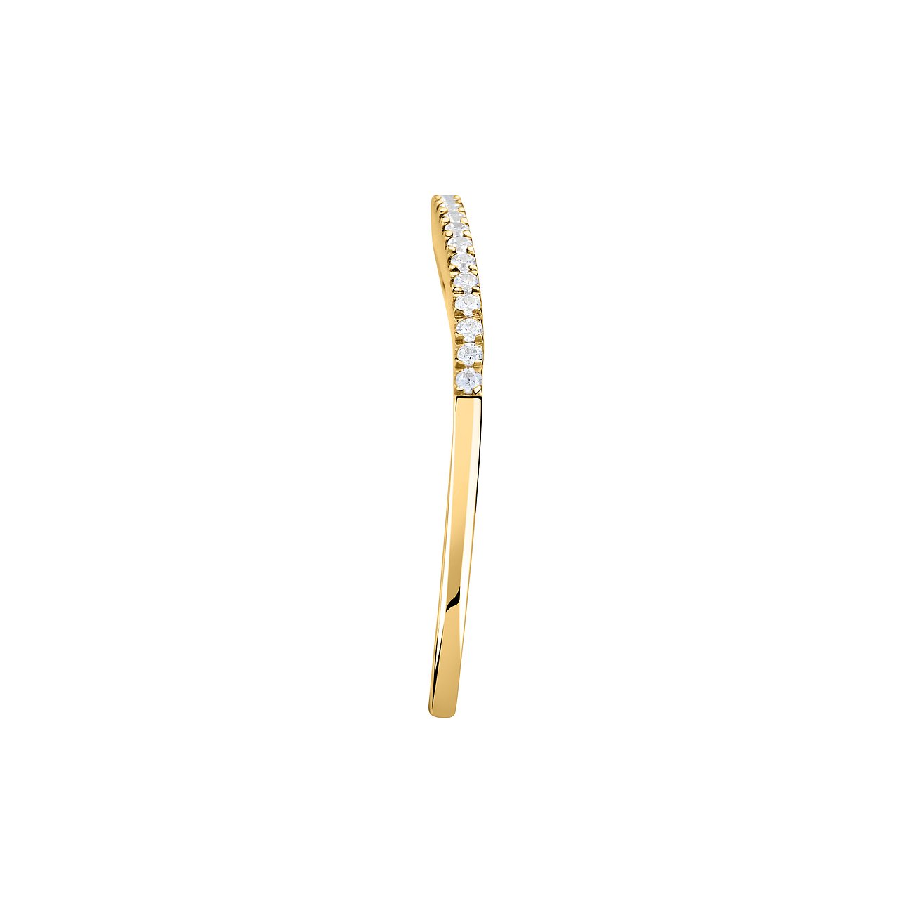 Live Diamond Ring aus 375 Gelbgold mit Diamanten und Pavéfassung.