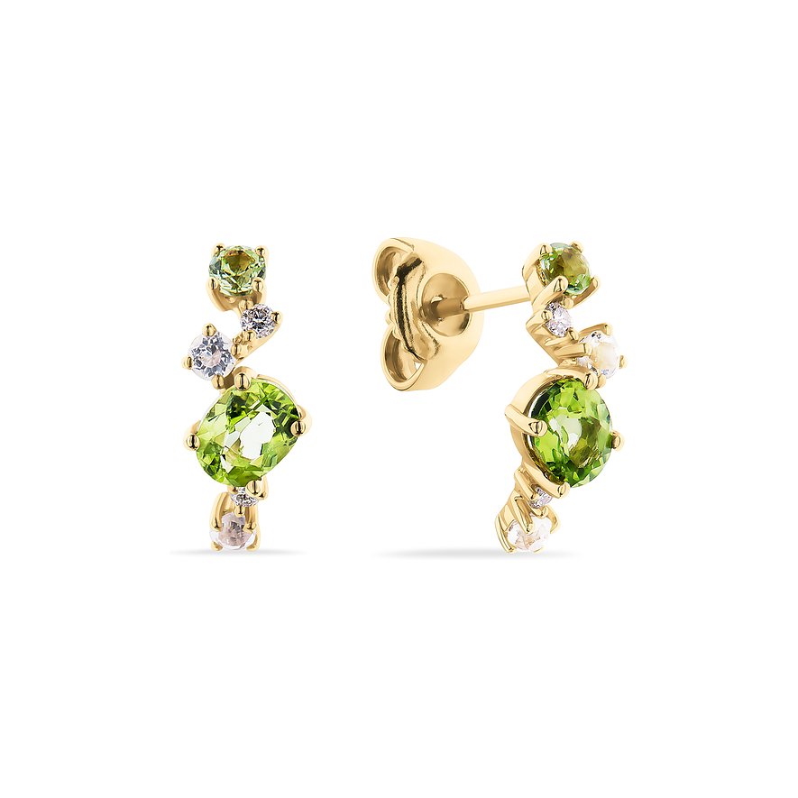 CHRIST Ohrstecker, Peridot, behandelt, Damen, 585er Gelbgold, gelbgold