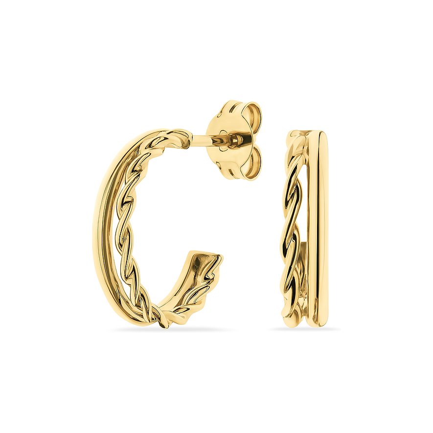 CHRIST Ohrringe aus 585 Gelbgold mit geflochtenem Design.