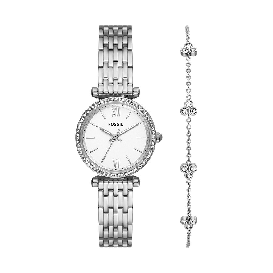 2. Chance - Fossil Uhren-Set ES5315SET, Damen, Edelstahl, Armband: Edelstahl, Quarz, analog