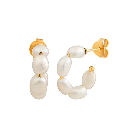 Boucles d'oreilles Caï en argent 925 avec perles.