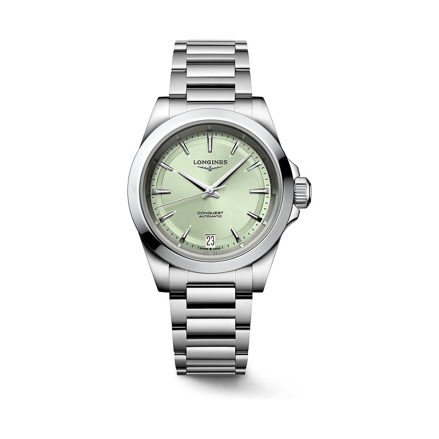 Longines Damenuhr Conquest L34304026, Damen, Edelstahl, Armband: Edelstahl, Automatik, analog