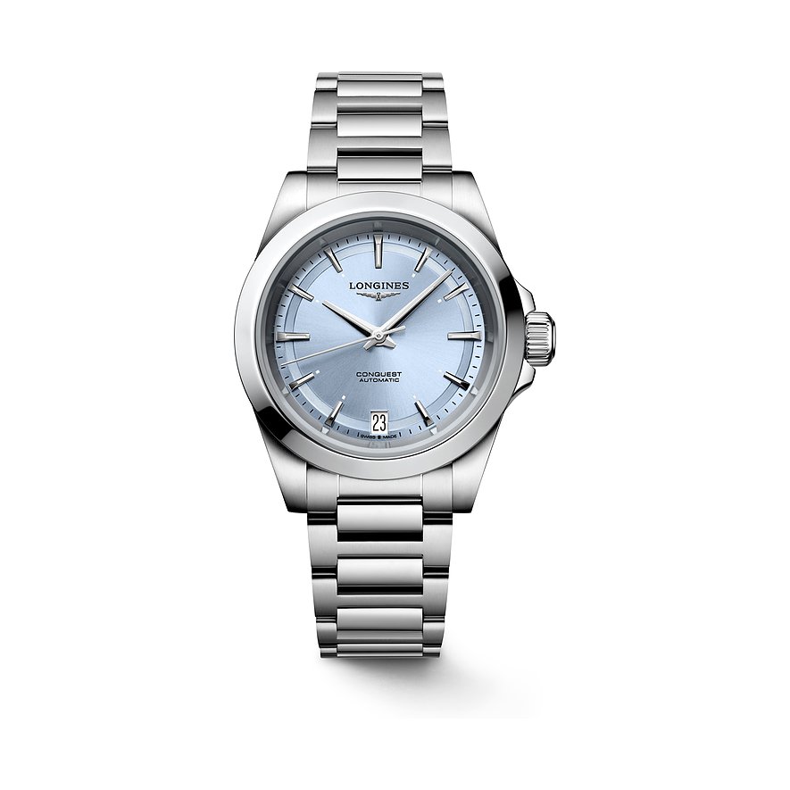 Longines Damenuhr Conquest L34304926, Damen, Edelstahl, Armband: Edelstahl, Automatik, analog