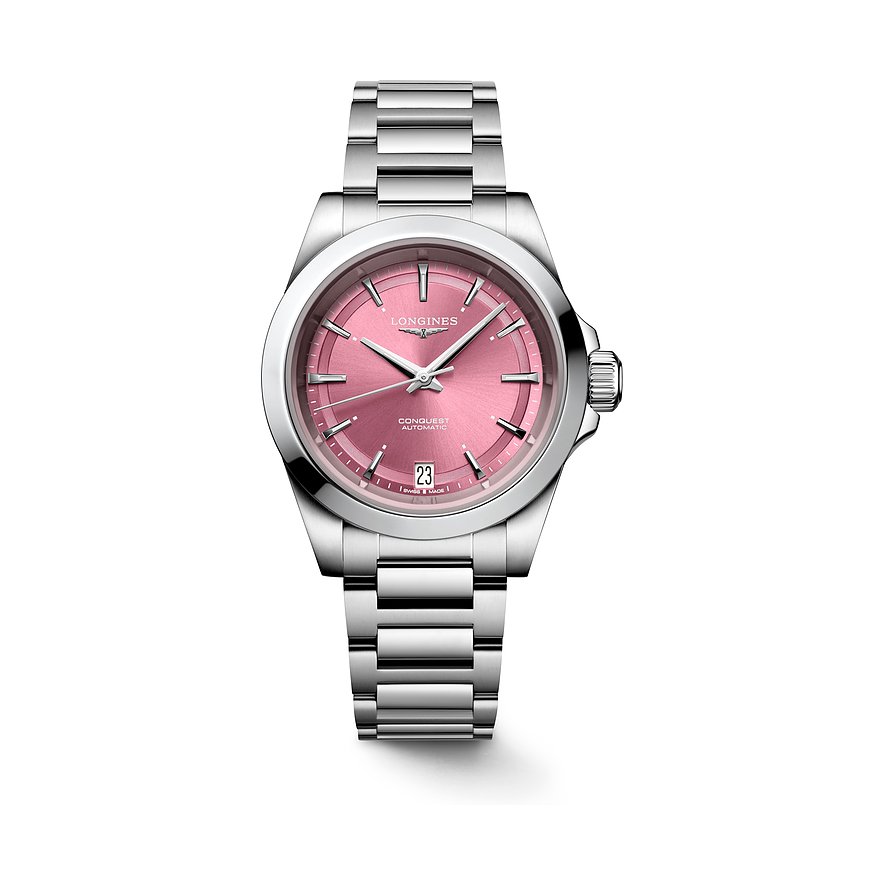 Longines Damenuhr Conquest L34304996, Damen, Edelstahl, Armband: Edelstahl, Automatik, analog