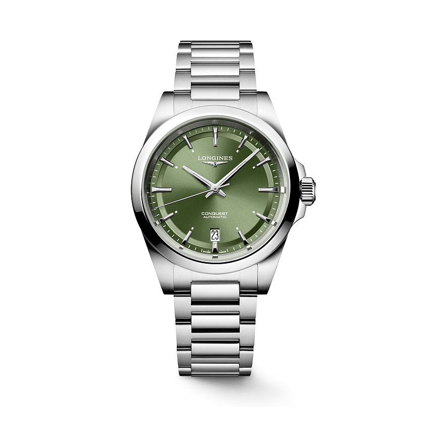 Longines Herrenuhr Conquest L37204026, Herren, Edelstahl, Armband: Edelstahl, Automatik, analog