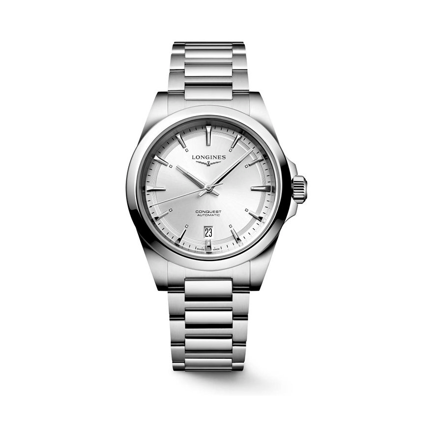 Longines Herrenuhr Conquest L37204726, Herren, Edelstahl, Armband: Edelstahl, Automatik, analog