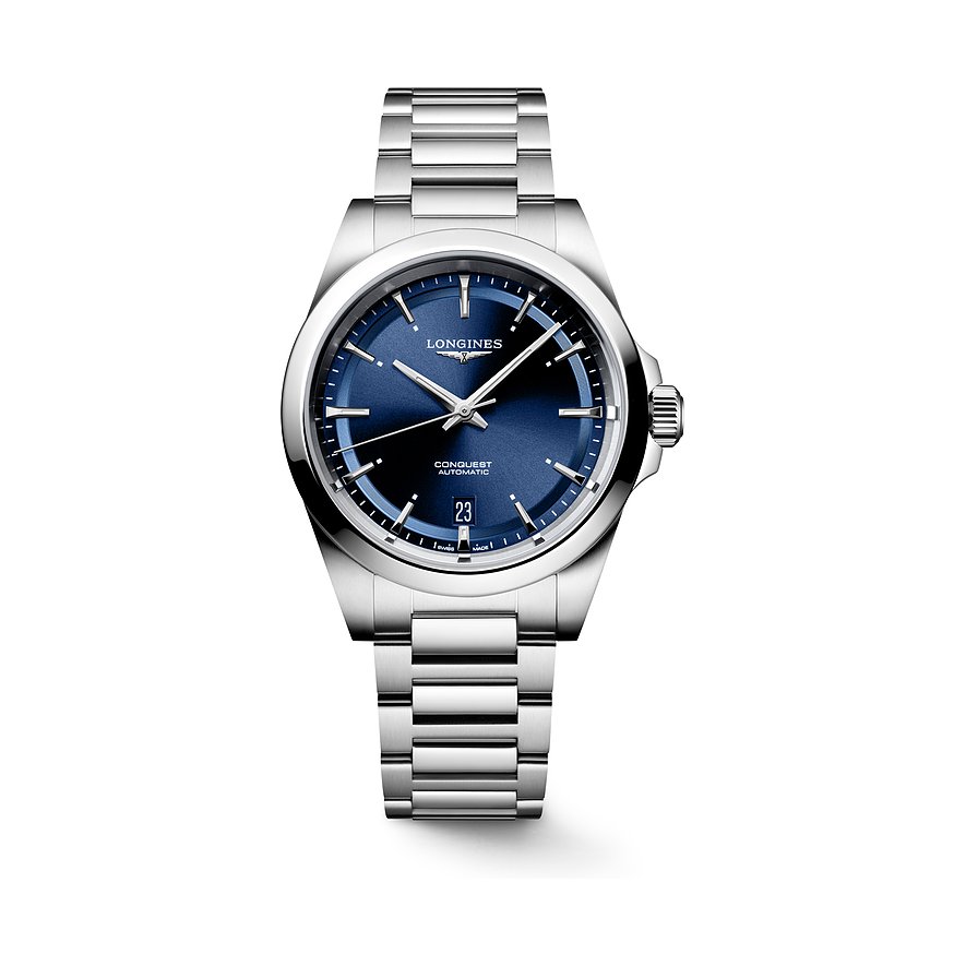 Longines Herrenuhr Conquest L37204926, Herren, Edelstahl, Armband: Edelstahl, Automatik, analog