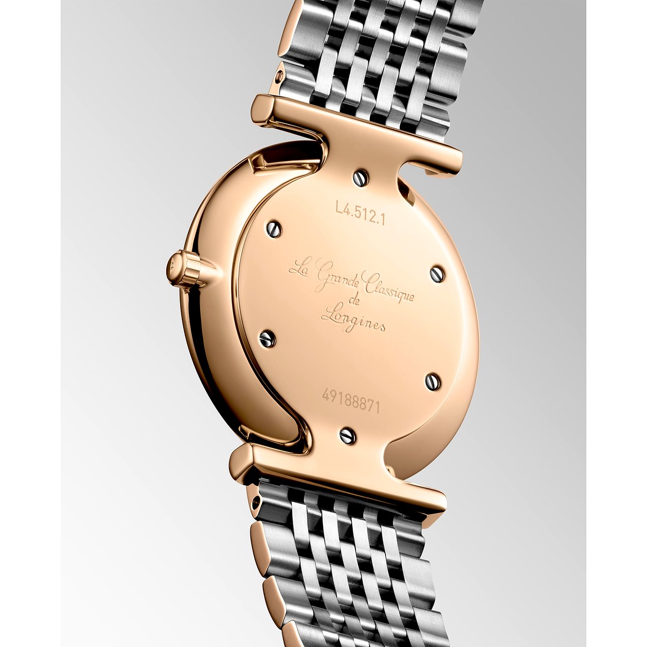 Longines Damenuhr aus Edelstahl, bicolor, mit Diamanten.