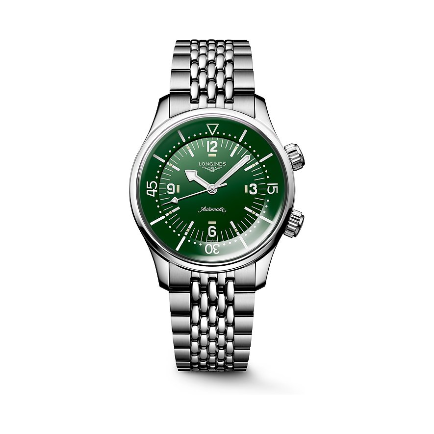 Longines Herrenuhr Longines Legend Diver L37644066, Herren, Edelstahl, Armband: Edelstahl, Automatik, analog