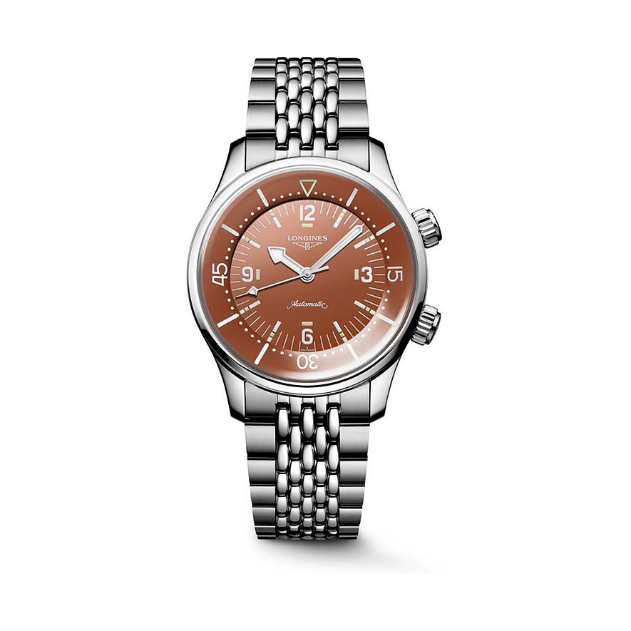 Longines Herrenuhr Longines Legend Diver L37644966, Herren, Edelstahl, Armband: Edelstahl, Automatik, analog
