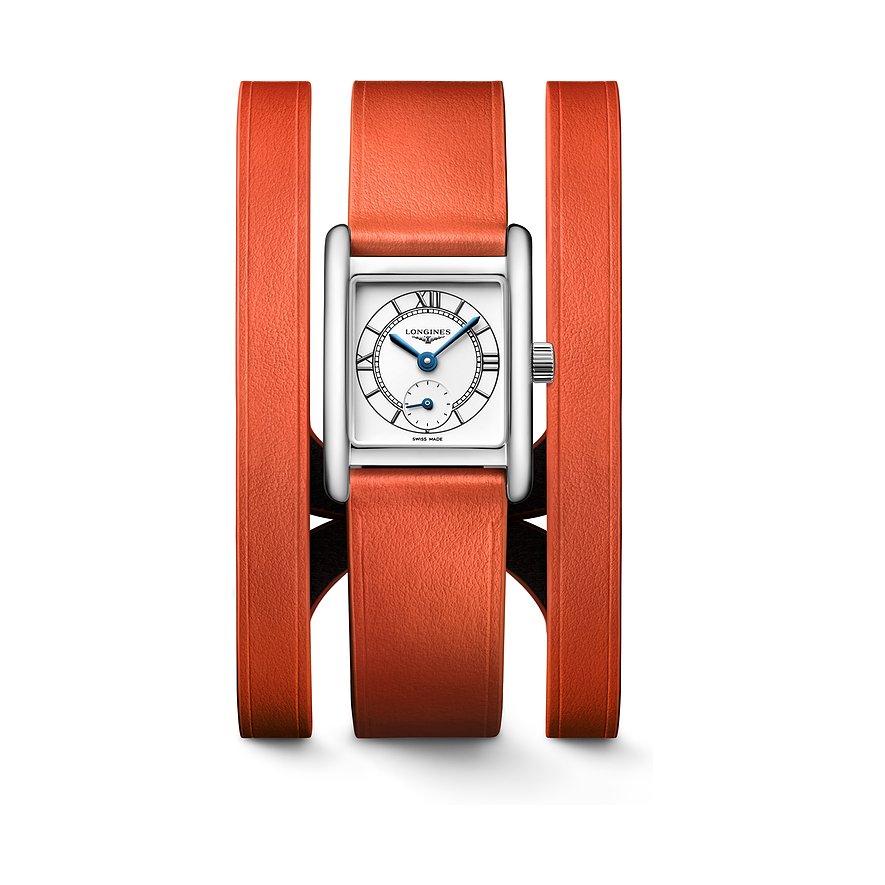 Longines Damenuhr LONGINES MINI DOLCEVITA L52004758, Damen, Edelstahl, Armband: Leder, Quarz, analog