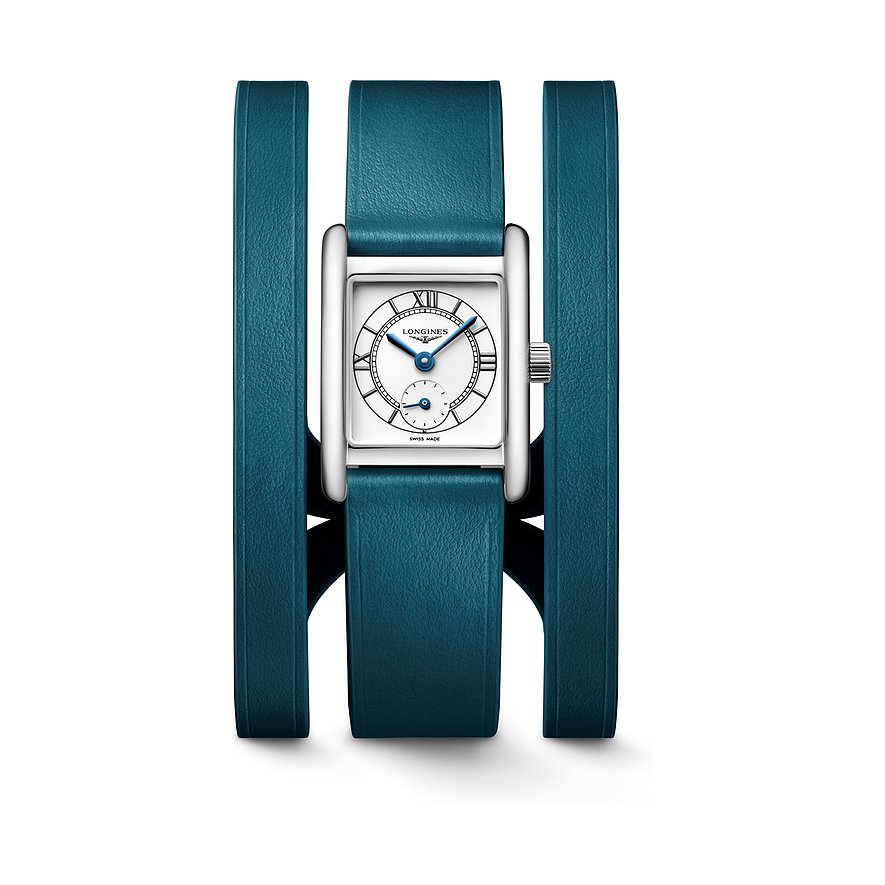 Longines Damenuhr LONGINES MINI DOLCEVITA L52004759, Damen, Edelstahl, Armband: Leder, Quarz, analog