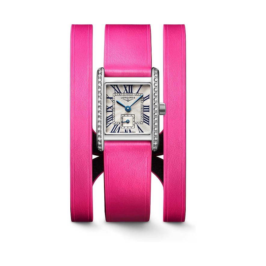 Longines Damenuhr Longines Mini Dolcevita L52000712, Damen, Edelstahl, Armband: Leder, Quarz, analog