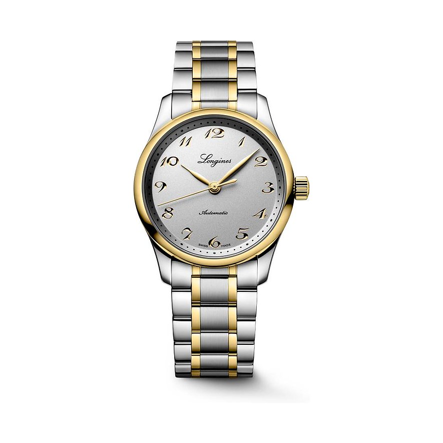 Longines Damenuhr Longines Master Collection L23575727, Damen, Edelstahl, 750er Gelbgold, Armband: Edelstahl, Automatik, analog