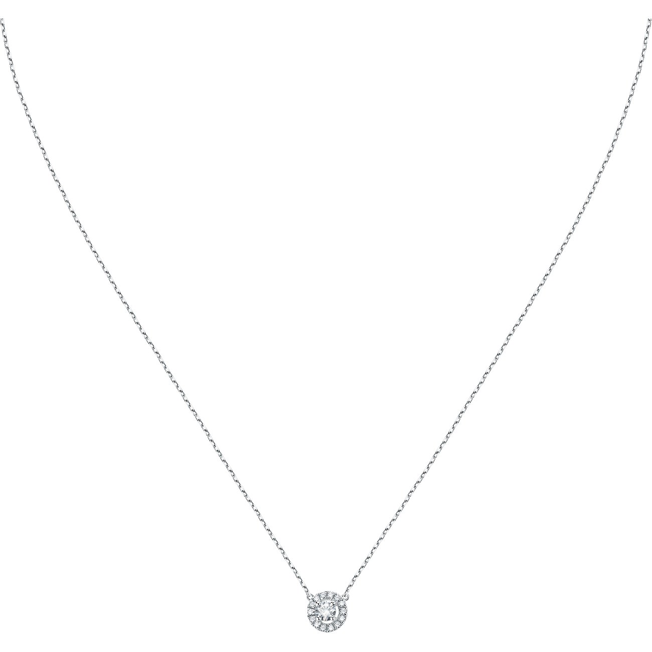 CHRIST Halsschmuck aus 585 Weißgold mit Diamanten.