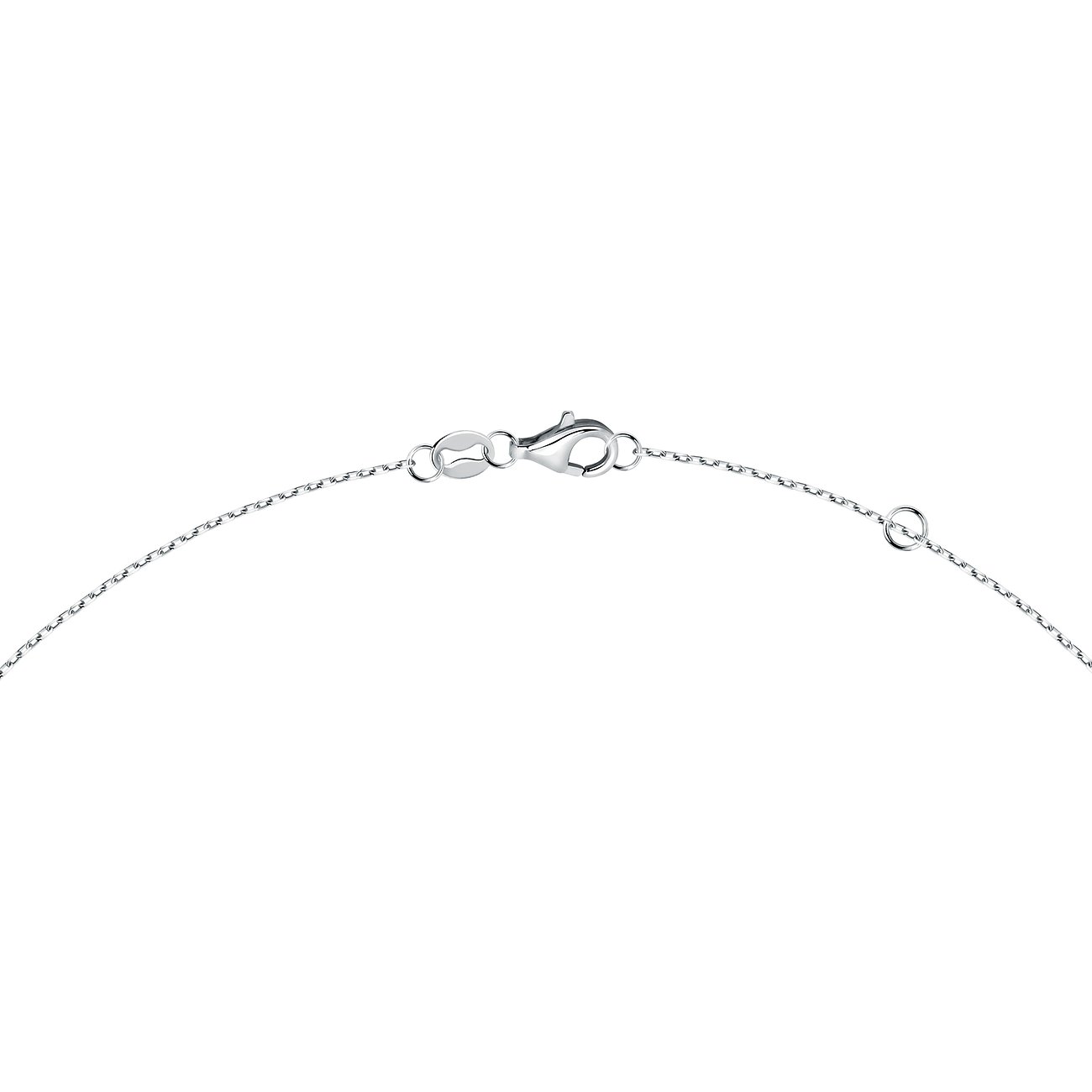 CHRIST Halskette aus 585 Weißgold mit Diamanten und Karabinerverschluss.