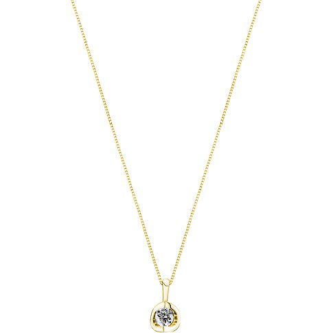 CHRIST halsketting van 585 geelgoud met diamant.