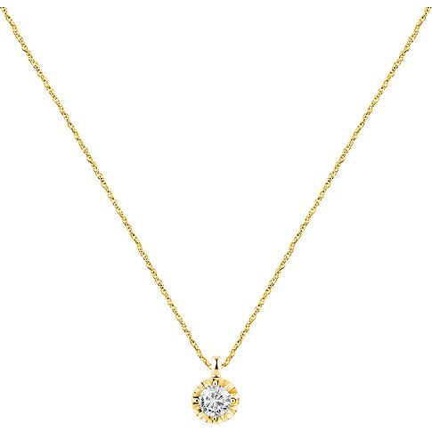 CHRIST 585 Gelbgold Kette mit Diamant Solitär.
