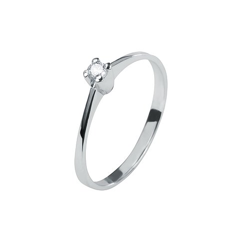 Anello CHRIST in oro bianco 375 con diamante.