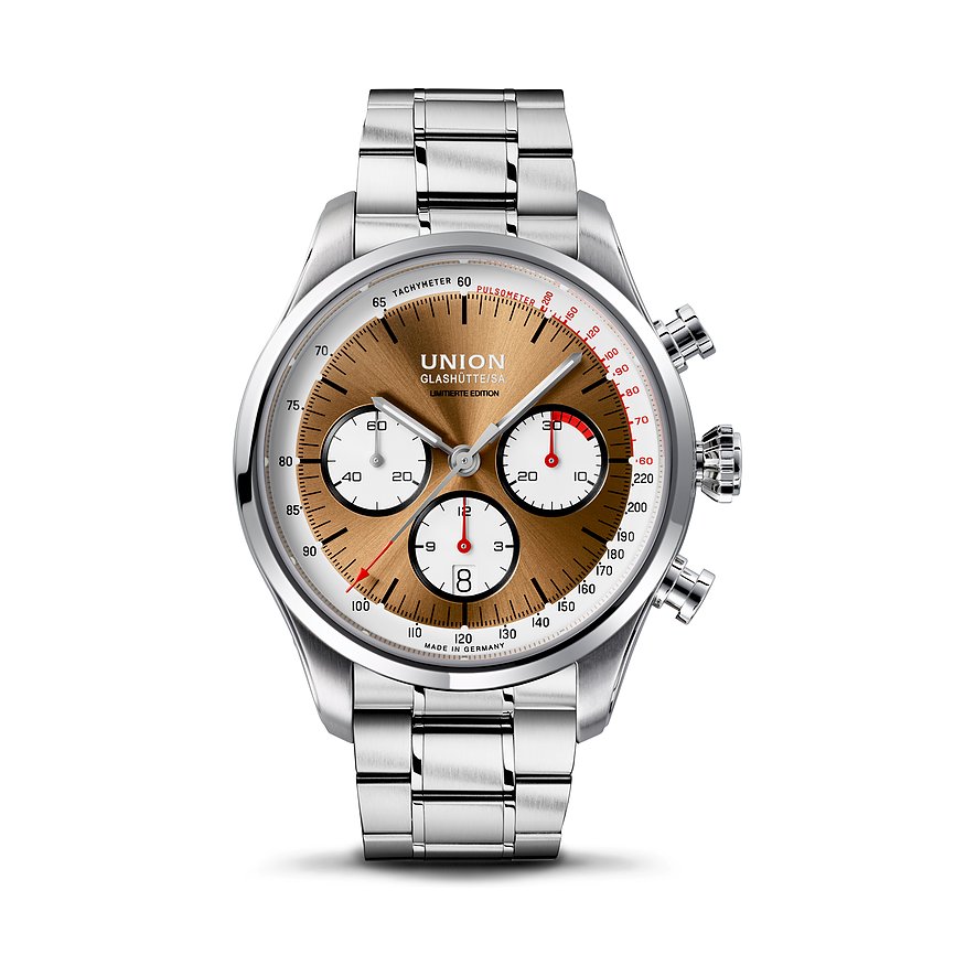 Union Glashütte Chronograph Belisar Chronograph D0094271629009, Unisex, Edelstahl, Armband: Kalbleder, Automatik, analog