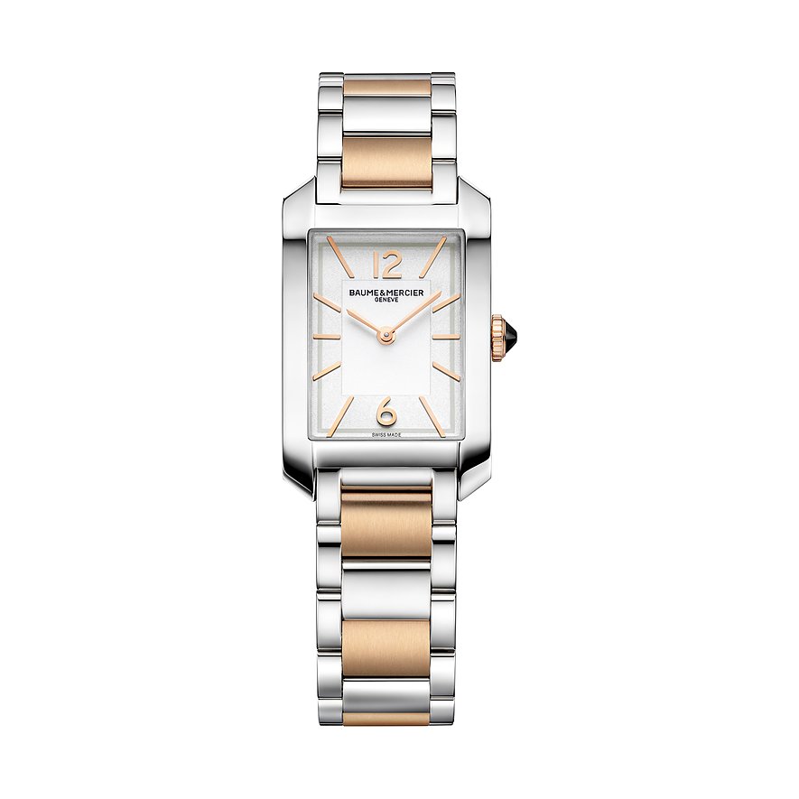 Baume & Mercier Damenuhr Hampton M0A10751, Damen, Edelstahl, Armband: Rotgold, Edelstahl, Quarz, analog