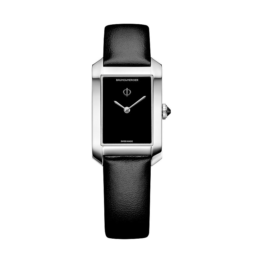 Baume & Mercier Damenuhr Hampton M0A10760, Damen, Edelstahl, Armband: Kalbleder, Quarz, analog