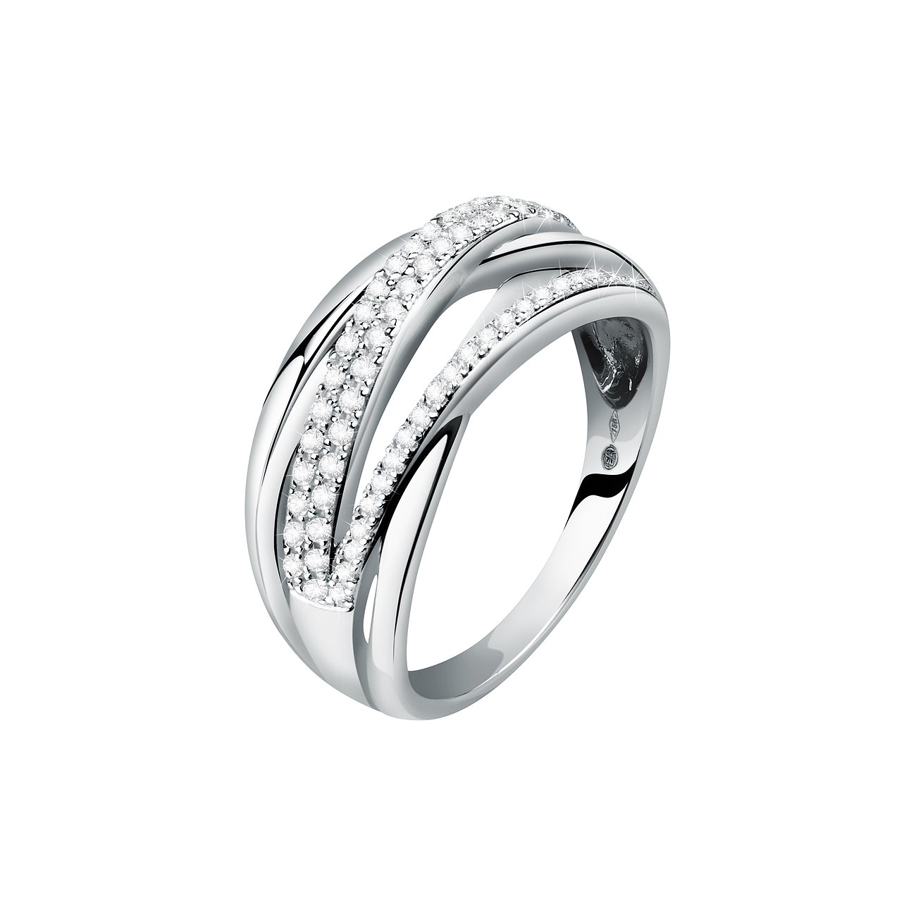 CHRIST ring van 750 witgoud met diamanten.