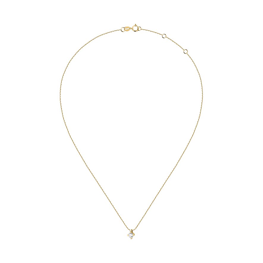 Live Diamond Halsschmuck mit einem Anhänger aus Gelbgold und einem Funkelnden Diamanten.