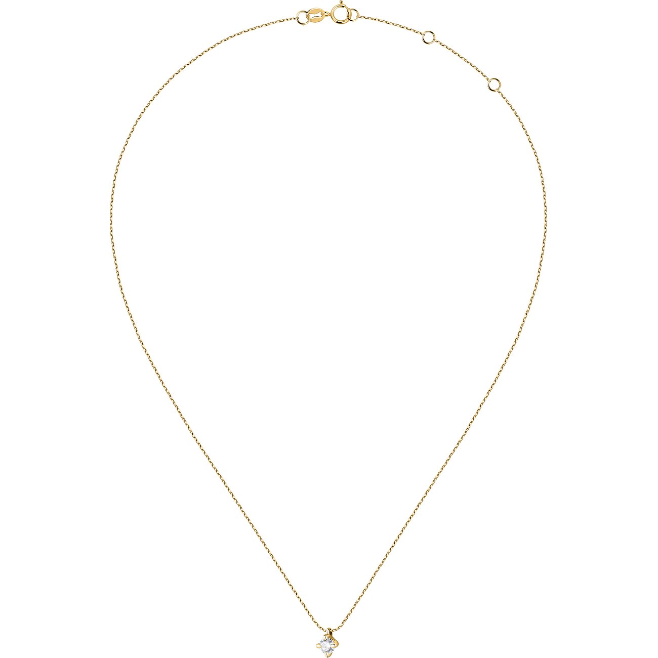 Live Diamond Halsschmuck mit einem Anhänger aus Gelbgold und einem Funkelnden Diamanten.