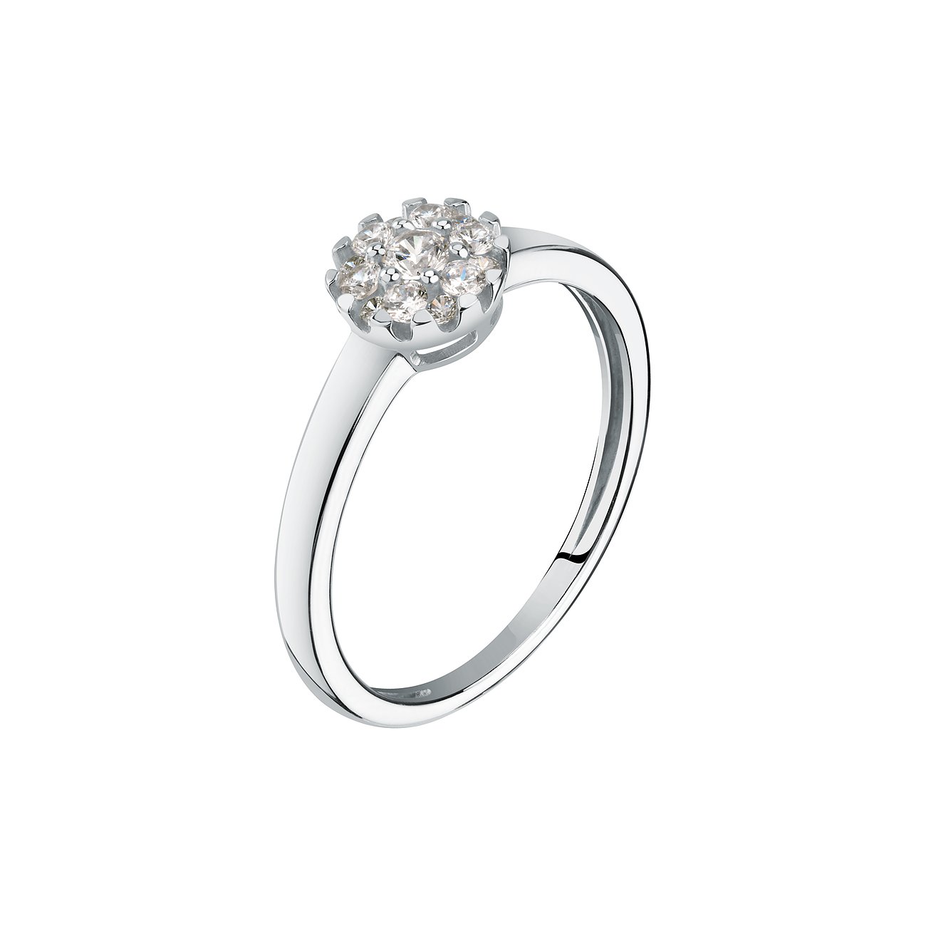 CHRIST ring van 585 witgoud met diamanten.