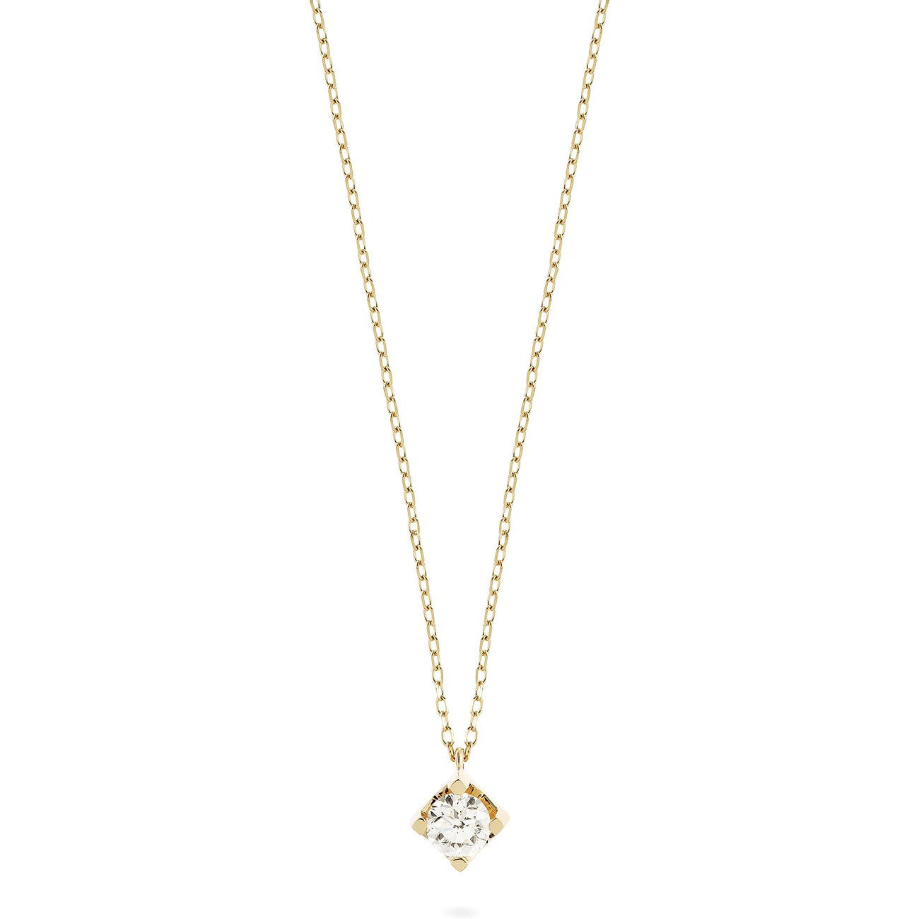 CHRIST Halsschmuck aus 585er Gelbgold, ein Anhänger mit einem einzelnen geschliffenen Diamanten