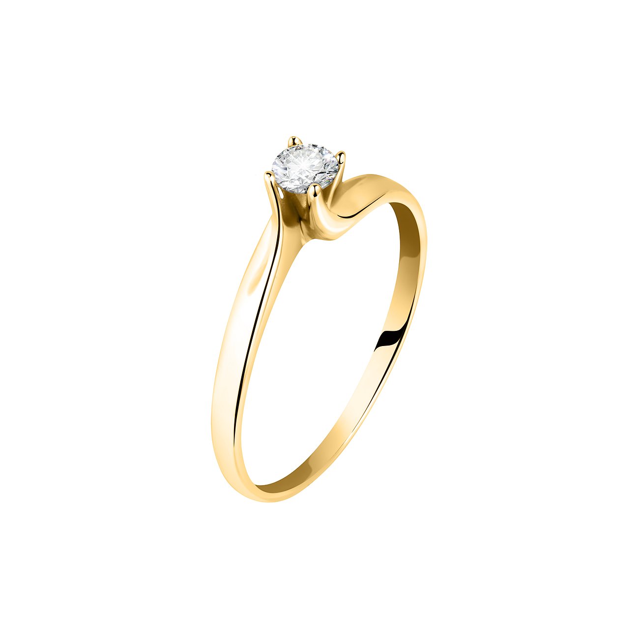 CHRIST Ring aus 750 Gelbgold mit Diamant im Solitärschliff.