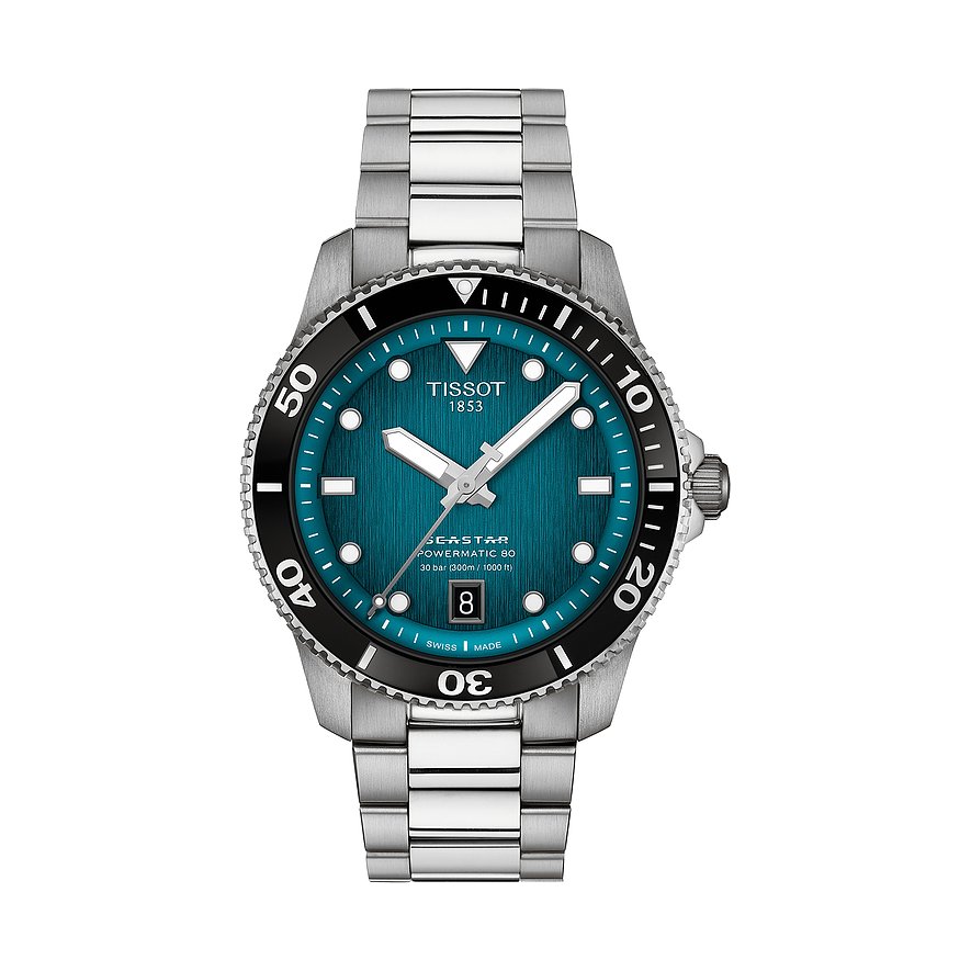 Tissot Taucheruhr Seastar 1000 Powermatic T1208071109100, Herren, Edelstahl, Armband: Edelstahl, Automatik, analog