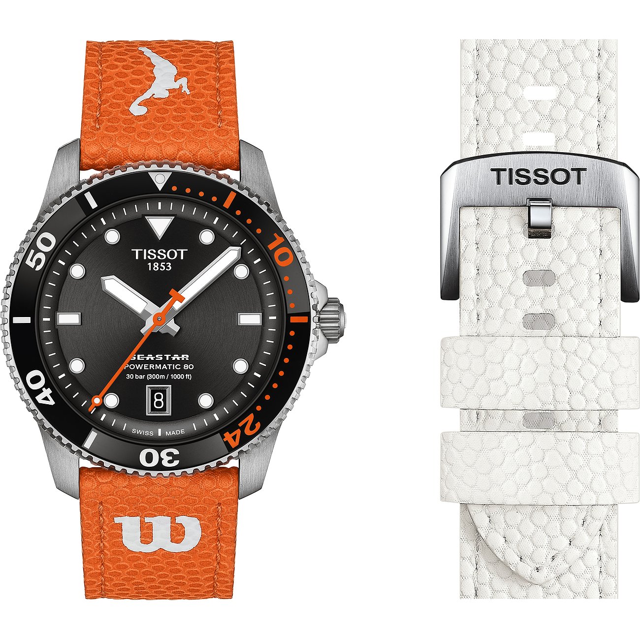 Tissot Uhren-Set inkl. Wechselarmband Seastar 1000 WNBA Wilson Powermatic 80 T1208071705100