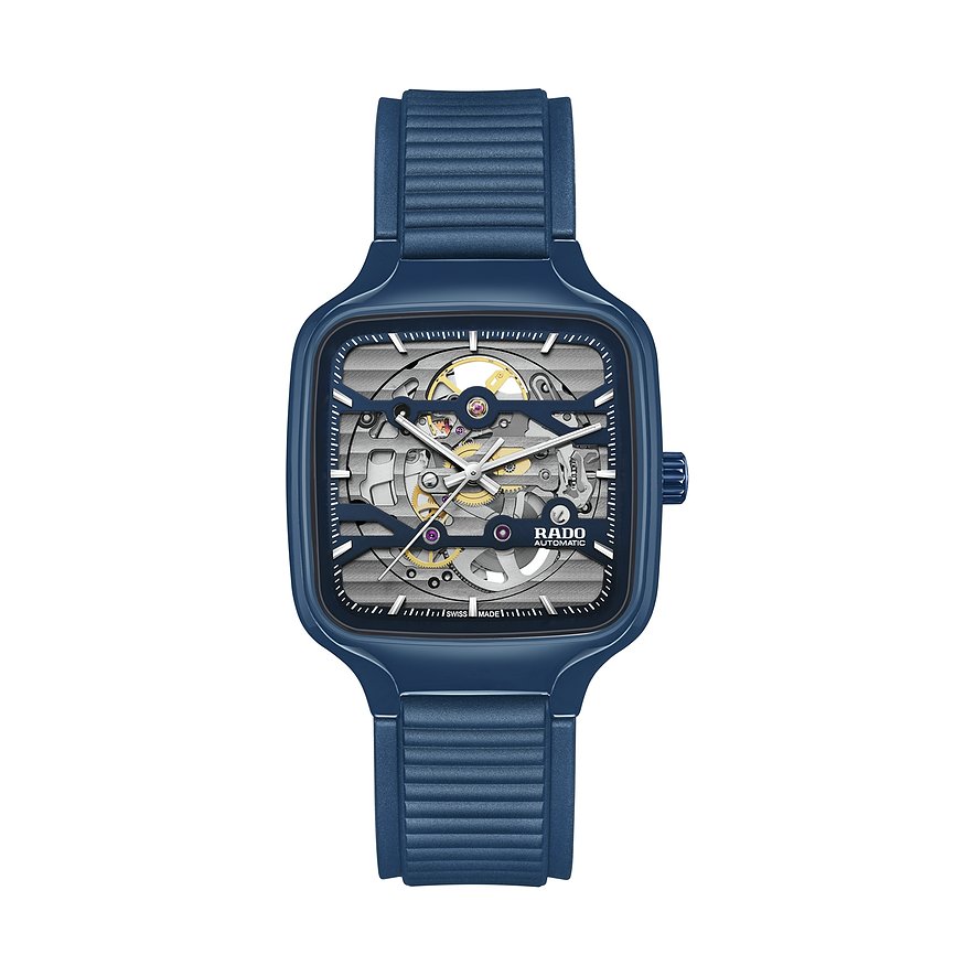Rado Unisexuhr True Square Automatic Skeleton R27178205, Unisex, Keramik, Armband: Kautschuk, Automatik, analog