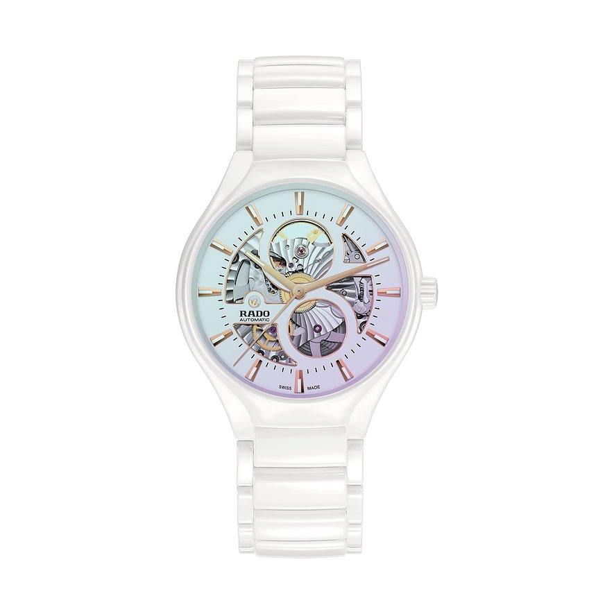 Rado Unisexuhr True Round Open Heart R27115022, Unisex, Keramik, Armband: Keramik, Automatik, analog
