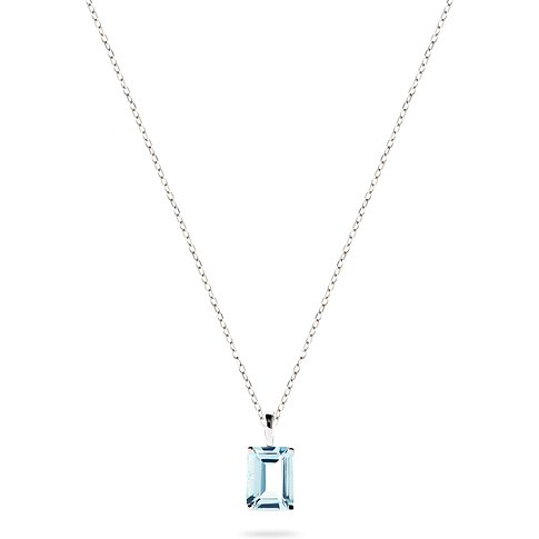 CHRIST halskæde af 585 hvidguld med akvamarin.