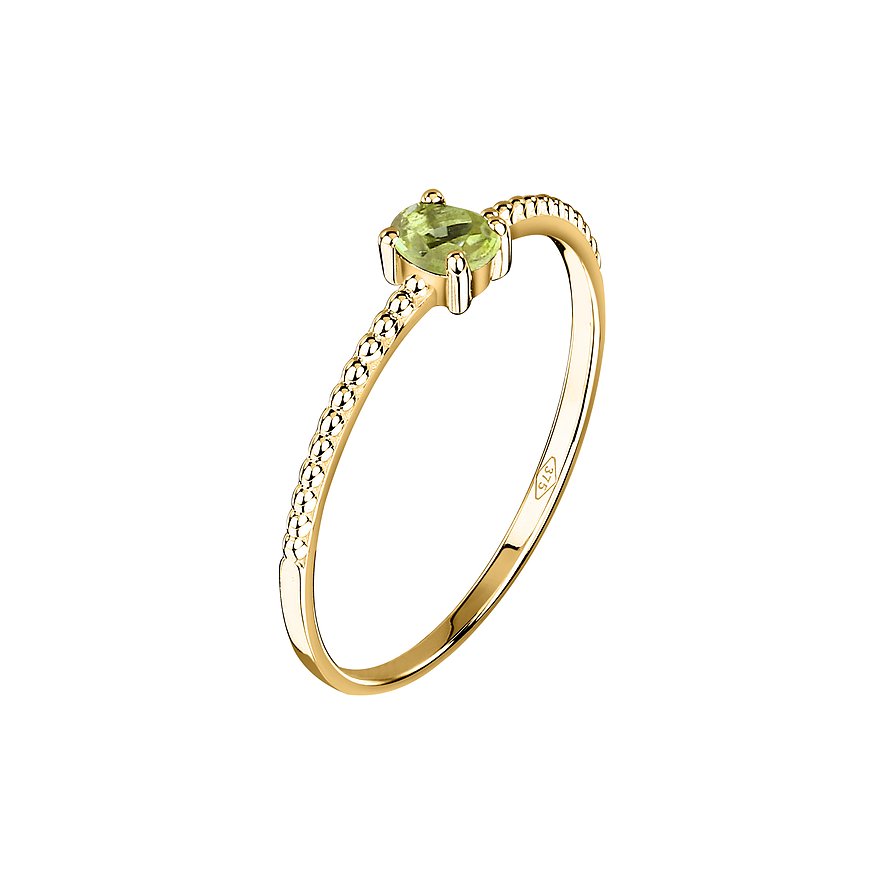Valeria Damenring Peridot, behandelt, Damen, 375er Gelbgold, gelbgold, Größe: 54