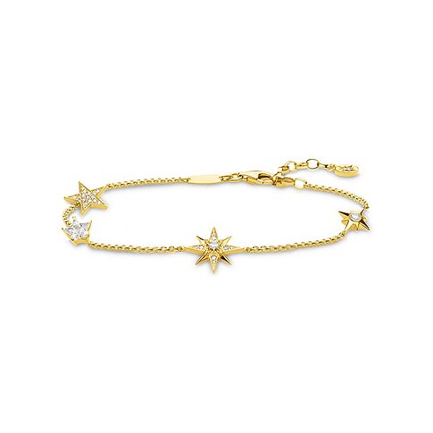 Thomas Sabo Armband aus 925er Silber mit Zirkonia und Stern-Anhängern.