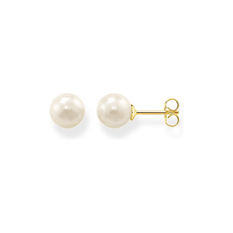 2. Chance - Thomas Sabo Ohrstecker H1431-430-14, Süßwasserperle, Damen, 925er Silber, gold