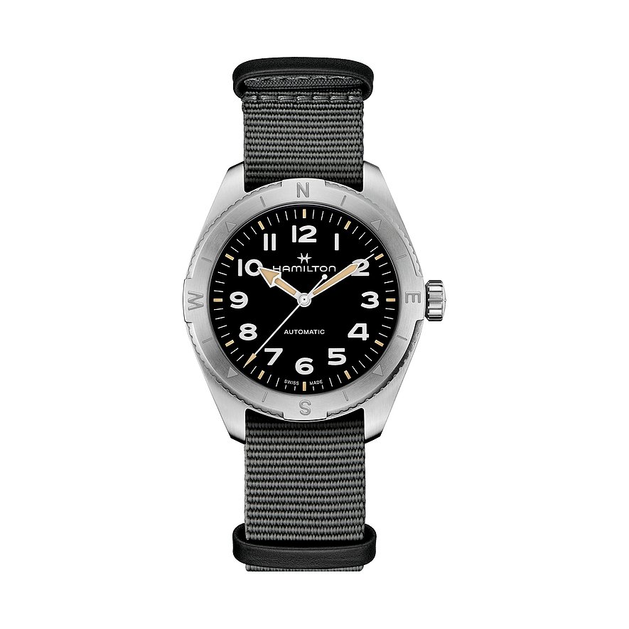 Hamilton Herrenuhr Khaki Field Expedition Automatic H70315930, Herren, Edelstahl, Armband: Leder/Kautschuk, Automatik, analog