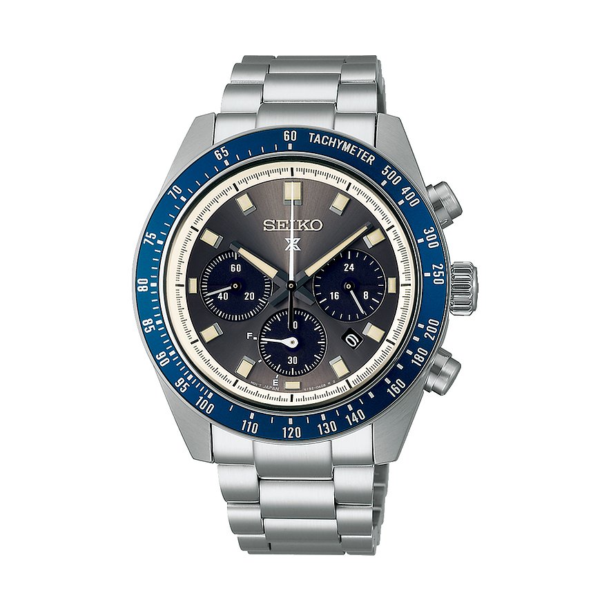 Seiko Chronograph Prospex Speedtimer SSC939P1, Herren, Edelstahl, Armband: Metall, Solar, analog